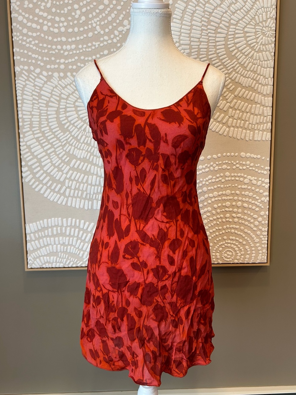 Realisation Par Luz in Havana Red Floral Silk Slip Dress Size S